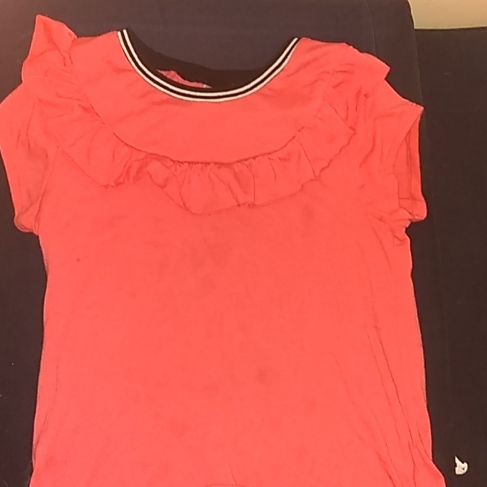 Girls cropped striped neck tee